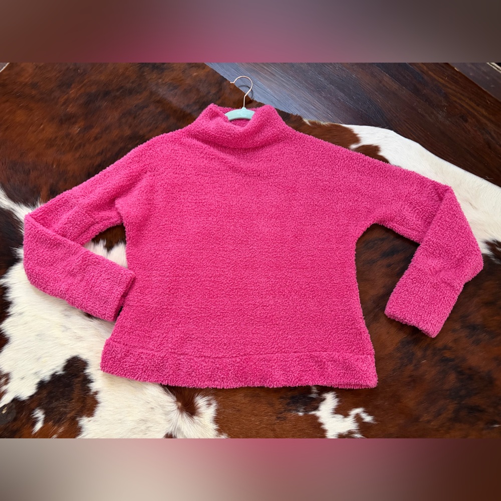 Women’s hot pink furry sweater size small